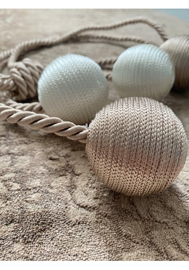 Modern Sarım 4 Toplu Braçol Kornişe Takmatik Ipli Tavan Perde Aksesuarı Vizon - Krem