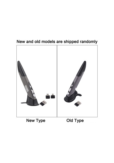 Lemestar Kablosuz Kalem Mouse - 2.4ghz 10m Menzil, 500/1000 Dpı Ayarlanabilir, Ppt Sayfa Döndürme Tekerleği, Pil Alarmlı Gri/siyah