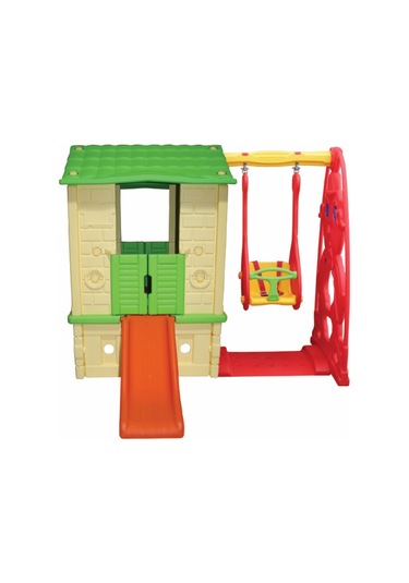 King Ev Kaydıraklı Salıncaklı Krem/yeşil