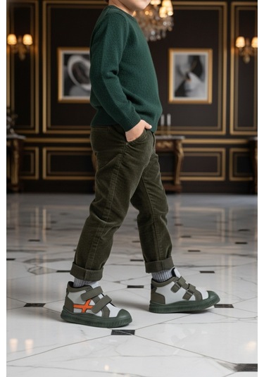 Muggo Nemo Çift Cırtlı Unısex Çocuk Bot Haki