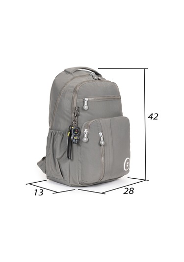 Modern Tarzda Su Geçirmez Krınkil Kumaş Okul Sırt Çantası Hafif, Konforlu Ve Fonksiyonel Tasarım - Gri Gri