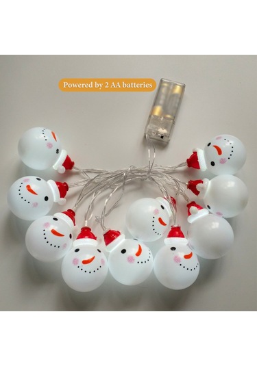 Yaozixia Noel Işık Dizisi 1.5m Kardan Adam Işık Dizisi 10 Adet Ampul Led Asılı Işık Noel Ağacı Arka Bahçe Parti Dekoru İçin