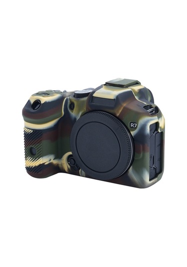 Sones Canon Eos R7 Yumuşak Silikon Koruyucu Kılıf Uyumlu Kamuflaj