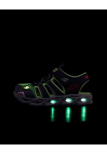Skechers Thermo-splash - Hydro-flare Büyük Erkek Çocuk Siyah Işıklı Sandalet 400613l Bklm Siyah