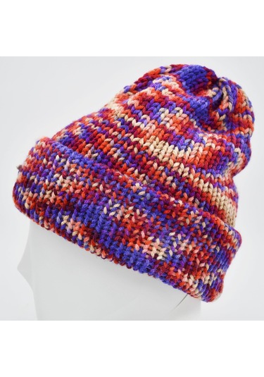 Kalın Kışlık Örgü Yün Kadın Bere Çift Kat Mor Mor