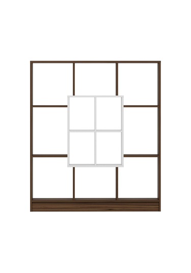 Mars Kitaplık - Ceviz / Parlak Beyaz