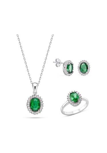 Servi 925 Ayar Gümüş Oval Anturaj Set-76