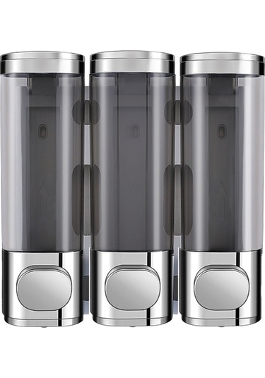 Reedark Duvar Tipi 3'lü El Yağmuru Dispenseri - Duş Jeli, Şampuan Ve Sabun İçin Manuel Basma, Delme Yok, Elektroplated Renk, 300ml Her Bir Kabın Hacmi Çok Renkli