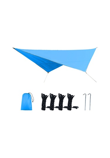 Geeroyoo Çok Amaçlı Açık Hava Gölgelik: Plaj, Kamp Ve Piknik İçin Su Geçirmez Oxford Kumaş Tente, Mavi Mavi