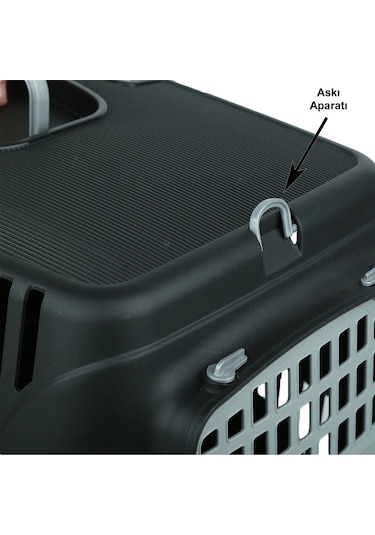 Pribor Kedi Köpek Evcil Hayvan Taşıma Çantası Box Orta Boy Çok Fonksiyonlu Siyah-gri