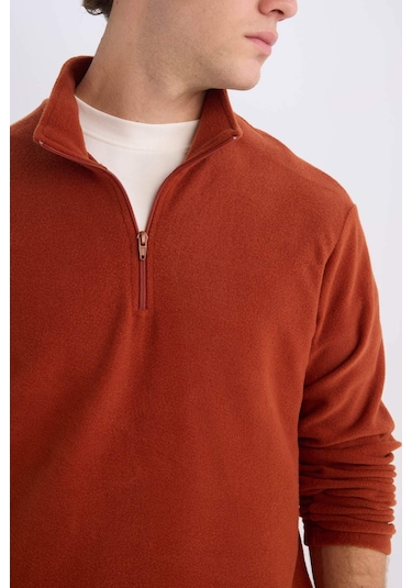 DeFacto Turuncu Tüylenme Yapmayan Soğuk Geçirmez Regular Fit Dik Yaka Fermuarlı Polar Sweatshirt Y3996AZNSOG578 DeFacto Turuncu Tüylenme Yapmayan Soğuk Geçirmez Regular Fit Dik Yaka Fermuarlı Polar Sweatshirt Y3996AZNSOG578