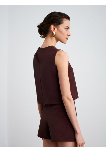 60601 Taş Aksesuarlı Top-bordo Bordo