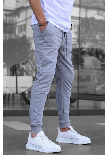 Madmext Füme Paçası Lastikli Erkek Eşofman 4821 Füme