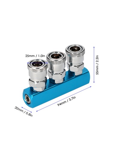 3 Way Manifold Block Splitter Quick Connect Air Hose Splitter Coupler Air Compressor Splitter Pneumatic Air Compressor Manifold Fitting