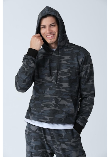 Alexander Gardi Alexandergardı Kamuflaj Desenli Kapüşonlu Sweatshirt E21-72100 001