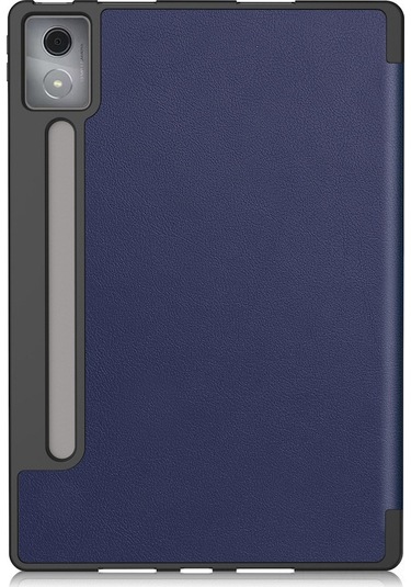 Vkemall Lenovo Xiaoxin Pad Pro 2025 12.7 İnç Korumalı Kılıf - Üç Katlı Ayaklı Deri Kapak Mavi