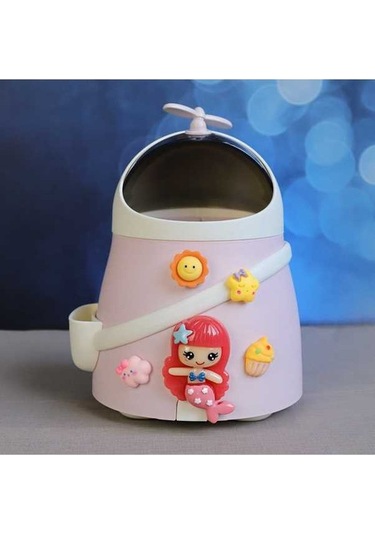 Flybuy Yaratıcı Sevimli Pembe Pembe Mengtuo Masaüstü Kutusu Kapaklı Denizkızı Denizkızı Dayanıklı Çöp Bebek Bebeği Bo Pembe