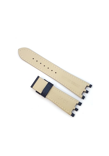 Versace Hakiki Deri Saat Kayşı Kordonu Lacivert  24 Mm