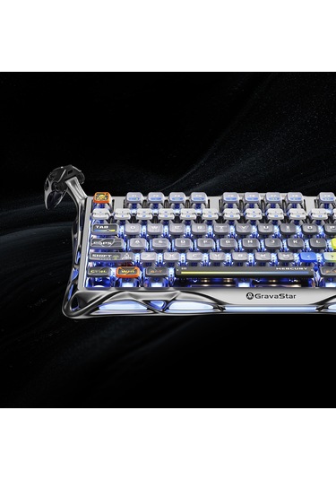 Gravastar Mercury K1 Pro Rgb Kablosuz Mekanik Gaming Klavye, Alüminyum Çerçeveli, İngilizce Q, Uzay