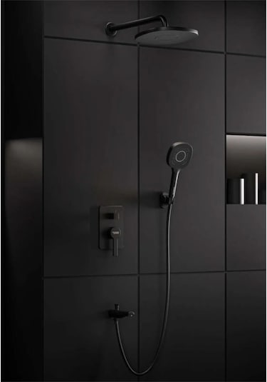 Armour Armatür Ankastre Gömme Duş Seti Siyah Siyah