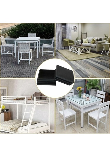 Novahub Kare Boru Kapakları, Sandalye Ayağı İçin 50mm Kare Uç Kapağı, Siyah, 20 Adet -