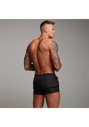 Yeşil Muscleguys Erkek Yumuşak Ve Pürüzsüz Plaj Şortu Spor Salonu Spor Sweatshorts Vücut Geliştirme Elastik Bel Baskı Pantolon Ince Rahat Tatil Şort Yeşil