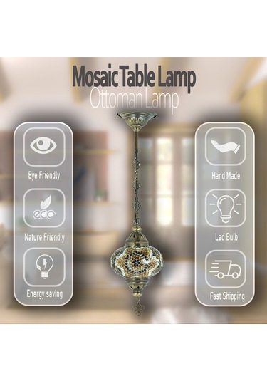 Mozaik Gece Lambası Sevgiliye Özel Tekli Sarkıt Renkli
