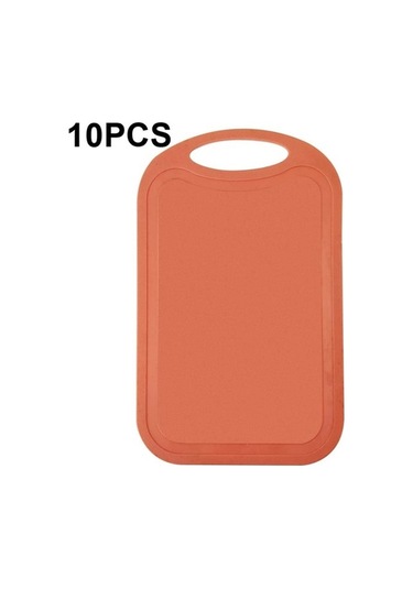 Dancemonkey 10 Adet Plastik Kaymaz Kesme Tahtası Turuncu Renk, Mutfakta Kolay Kullanım Turuncu