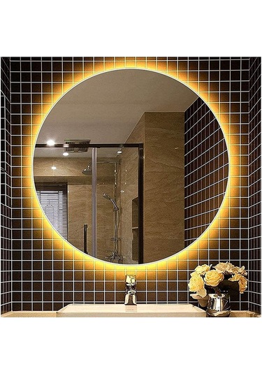60 CM Yuvarlak Ledli Ayna Banyo Aynası Dekoratif Ayna Boy Ayna Sa