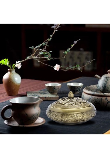 Suntek Kapaklı Dekoratif Kül Tablası Sigara Tutucu İç Ve Bronz