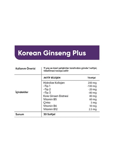 Collagen Forte Platinum Ginseng Plus Multivitamin & Mineraller Collagen Tip 1-2-3 30 Kapsül