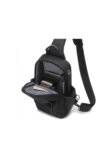 Sones Oumantu 905 Büyük Kapasiteli Su Geçirmez Çizilmeye Dayanıklı Göğüs Çantası Erkek Spor Postacı Çantası Siyah