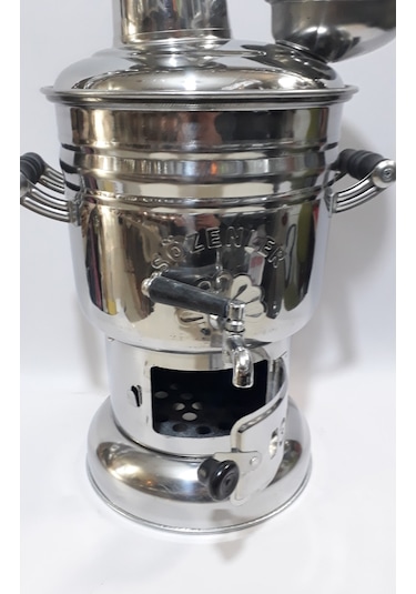 Sözenler Krom Odunlu Kömürlü 4.5 L Piknik Semaver + Özlem 1250 ML Demlik