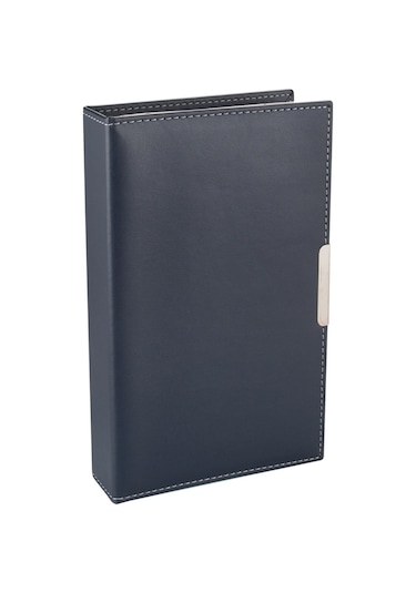 Suni Deri Mekanizmalı 4 Sıralı 192 Kart Kapasiteli Kartvizitlik 1 Siyah