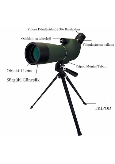 Interstech 25-75x70 Zoom Monoküler Teleskop Dürbün Gece Görüşü Su Geçirmez