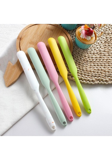 Turuncu Küçük 1 Parça Silikon Küçük Uzun Kazıyıcı Pişirme Araçları Tereyağı Kazıyıcı Çikolata Buttercream Karıştırma Bıçağı Kek Spatula