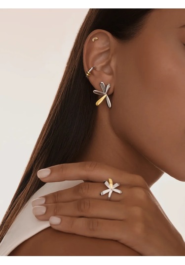 Miestilo 925 Ayar Gümüş Zirkon Taşlı Kulak Kıkırdağı Piercing 126965383 Altın