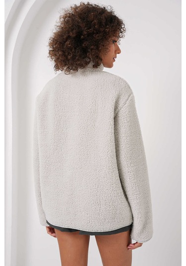 Gabria Fermuarlı Tek Cep Hırka Taş