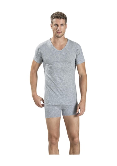 Jiber Erkek V Yaka Kısa Kol Atlet Fanila 112 - 3 Adet 001