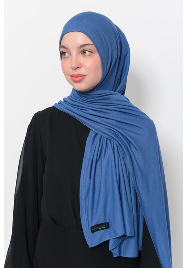 Hazır Pratik Geçmeli Lüks Organik Düz Penye Şal Çapraz Hizalı-kont Rengi