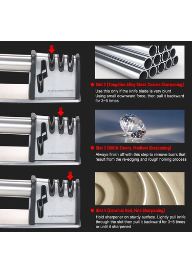 4'ü 1 Arada Bıçak Ve Makas Keskinleştirici Tungsten Çelik / Zımpara / Seramik 4 Aşamalı Pürüzlü Orta İnce Bıçak Keskinleştirici Profesyonel Ev Dış Mekan Kamp Seyahat Keskinleştirme Aracı Gümüş 4'ü 1 Arada Bıçak Ve Makas Keskinleştirici Tungsten Çelik / Zımpara / Seramik 4 Aşamalı Pürüzlü Orta İnce Bıçak Keskinleştirici Profesyonel Ev Dış Mekan Kamp Seyahat Keskinleştirme Aracı Gümüş