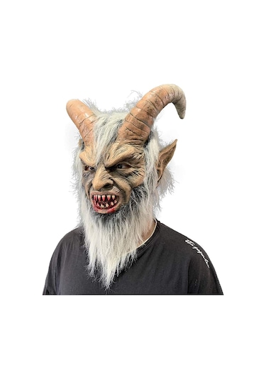 Qianfan Lucifer Boynuzlu Maske Korkutucu Şeytan Krampus