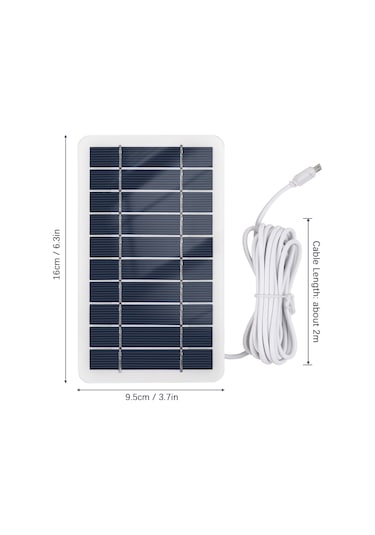 Youmex 5v 2w Mikro Usb Güneş Paneli - 3 Metre Kablolu Dıy Güneş Şarj Cihazı 16x9.5cm