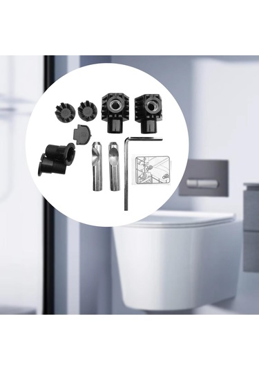 Homyl Duvara Monte Tuvalet Sabitleme Kitleri Pratik Banyo Siyah