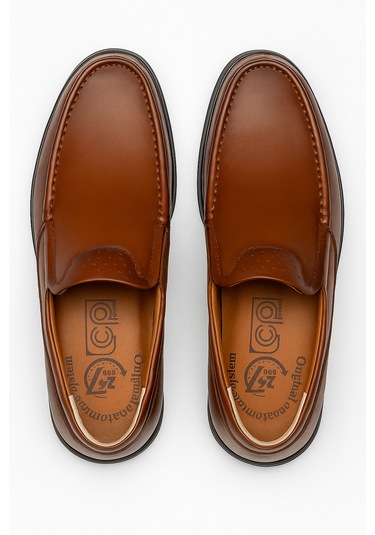 Growish Gr0376 Hakiki Deri Hafif Poli Taban Rahat Günlük Ayak Sağlığına Uygun Erkek Ayakkabı Taba