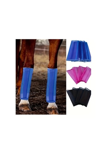 Elmpaly 4 Parça Siyah Nefes Alabilir At Sinek Botu - Hafif Polyester Sinek Koruma