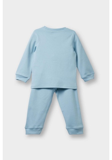 Defacto Erkek Bebek 4lü Pijama Takımı Araç Baskılı Uzun Kollu Üst Uzun Alt F0552a525aube526 Mavi