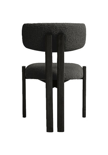 Espoo İskandinav Ahşap Bohem Sandalye Siyah - Antrasit