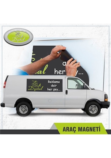 Araç Kapı Magneti Sök Tak Mıknatıslı Araba Reklam Magneti