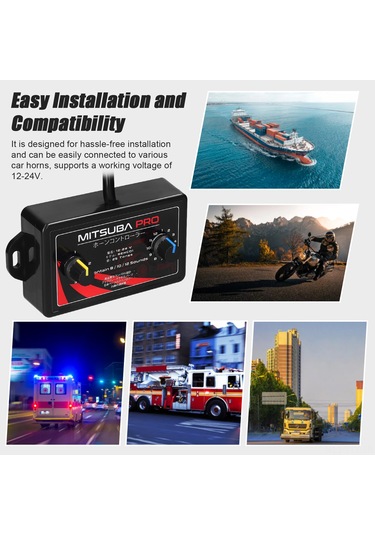 Dianziye 12-24v 25 Sesli Araba Klakson Kontrol Cihazı - Ses Efekti Ayarı Ve Ses Seviyesi Regülatörü Siyah